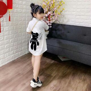 Váy sơmi gấu cho bé gai