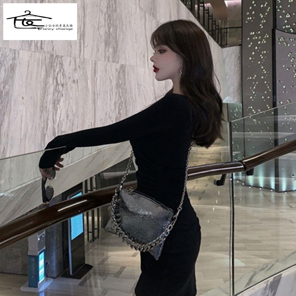 Đầm Nữ Tay Dài Cổ Chữ V Kiểu Dáng Thời Trang Quyến Rũ