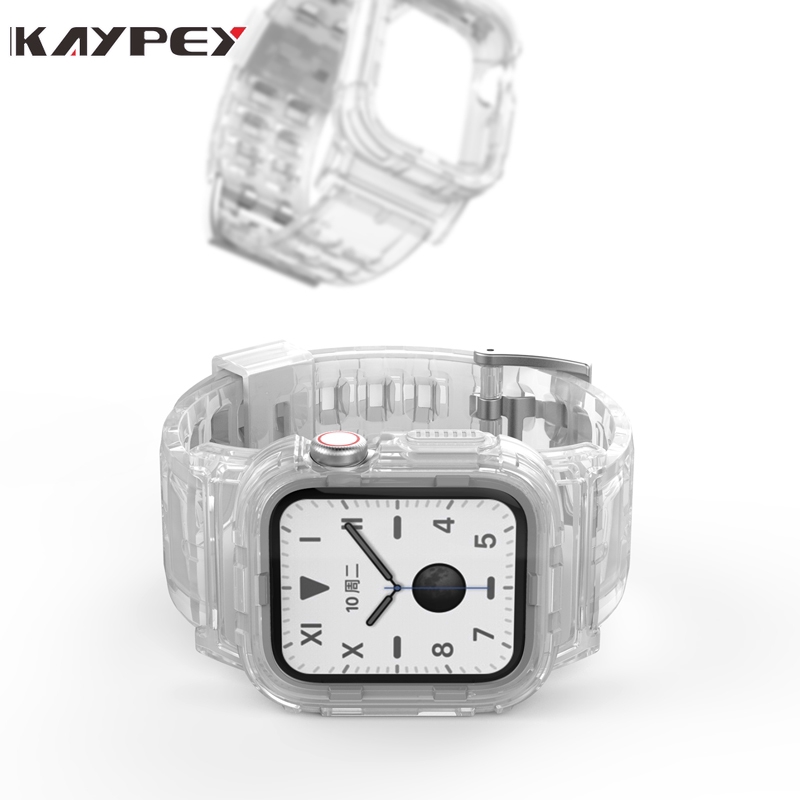 Dây đeo bằng cao su trong suốt mềm mại cho đồng hồ thông minh Apple Watch Series  SE 6 5 4 3 2 1 38/40/42/44 mm