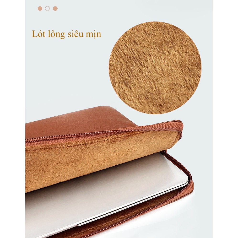 Túi chống sốc không quai da PU chống thấm lớp lót lông siêu mịn và dầy | BigBuy360 - bigbuy360.vn