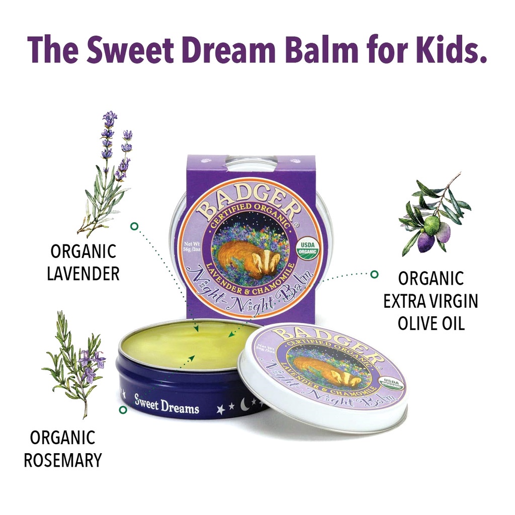 Sáp dầu hữu cơ ngủ ngon badger night night organic balm giúp dễ ngủ an - ảnh sản phẩm 6