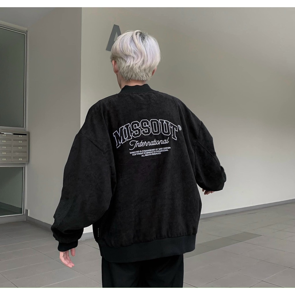 Áo Khoác Bomber Local Brand Missout Nhung Tăm Unisex Nam Nữ Chất Dày Dặn