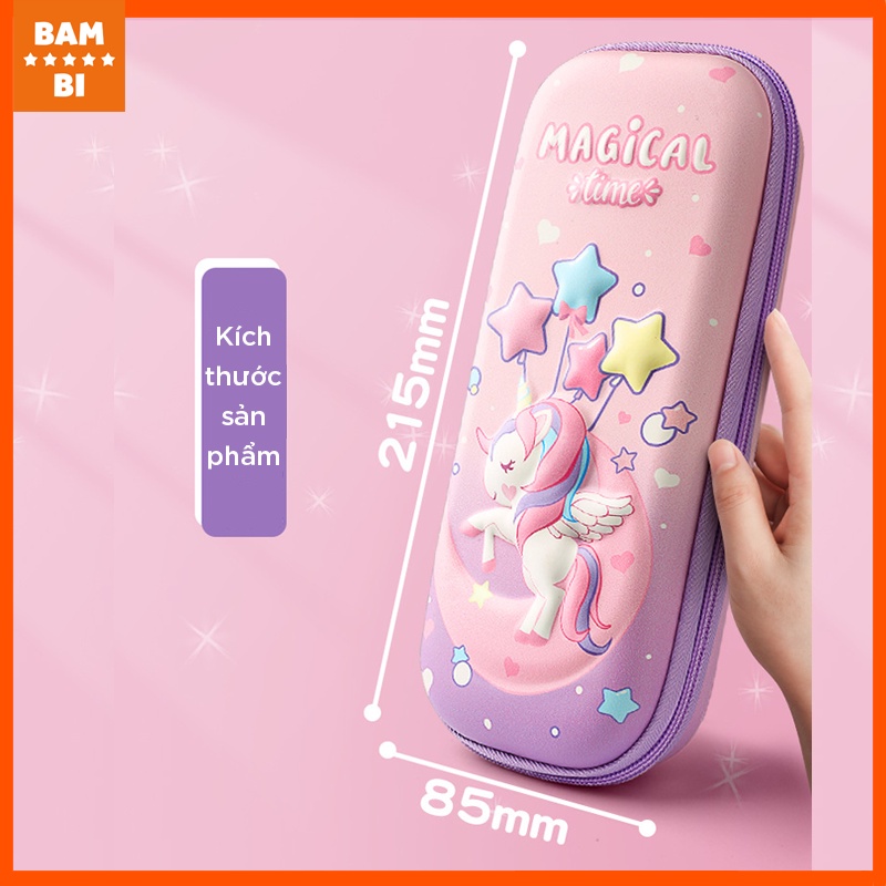 Hộp bút nhiều ngăn 3D EVA Kỳ Lân cao cấp có chọn mẫu cho bé trai, bé gái