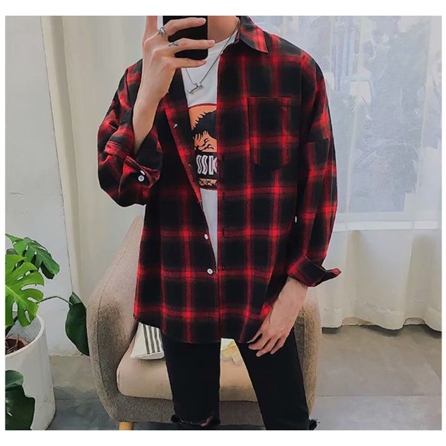 [Mã FAMAYMA2 giảm 10K đơn 50K] Sơ mi nam dài tay kẻ ô to, chất thô mềm mát, hàng nhập Quảng Châu | BigBuy360 - bigbuy360.vn