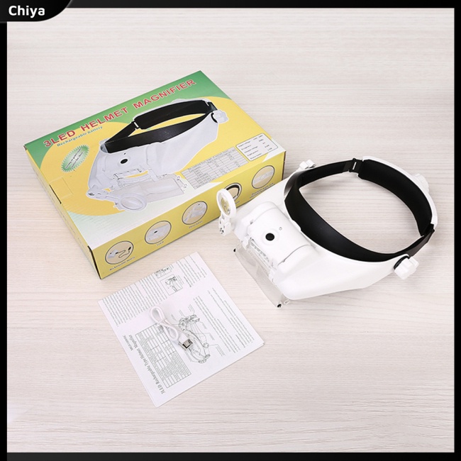 Kính Lúp Đeo Đầu 1.5x 2x 8x 6 Có 3 Đèn Led Sạc Usb Tiện Dụng