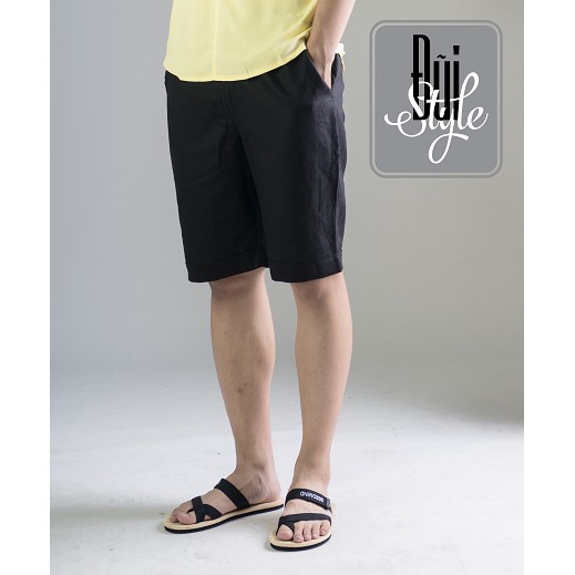 QUẦN SHORT ĐŨI (LINEN) TRƠN, CẠP THUN