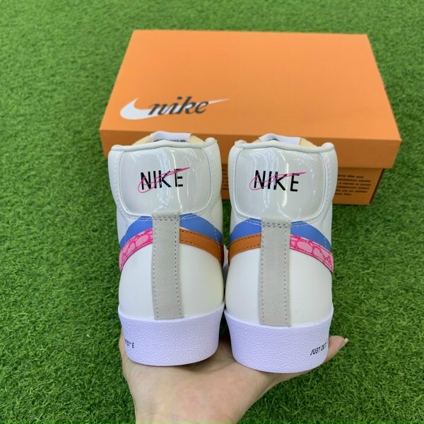 Giày Thể Thao Nike Blazer Mid 77 Vintage Pink Orange, Giày Sneaker Nam Nữ Blaze Cổ Cao Hồng Cam Full Giấy gói, Bill, Box