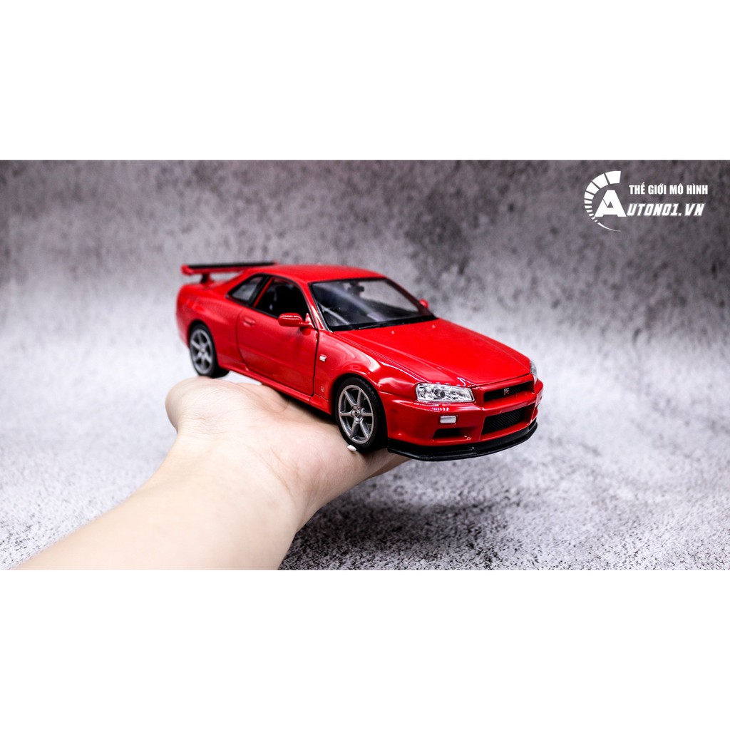 MÔ HÌNH XE NISSAN SKYLINE GT-R R34 RED 1:24 WELLY 7452