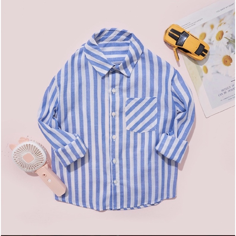 Áo sơ mi dài tay bé trai, hàng có sẵn, max 55kg