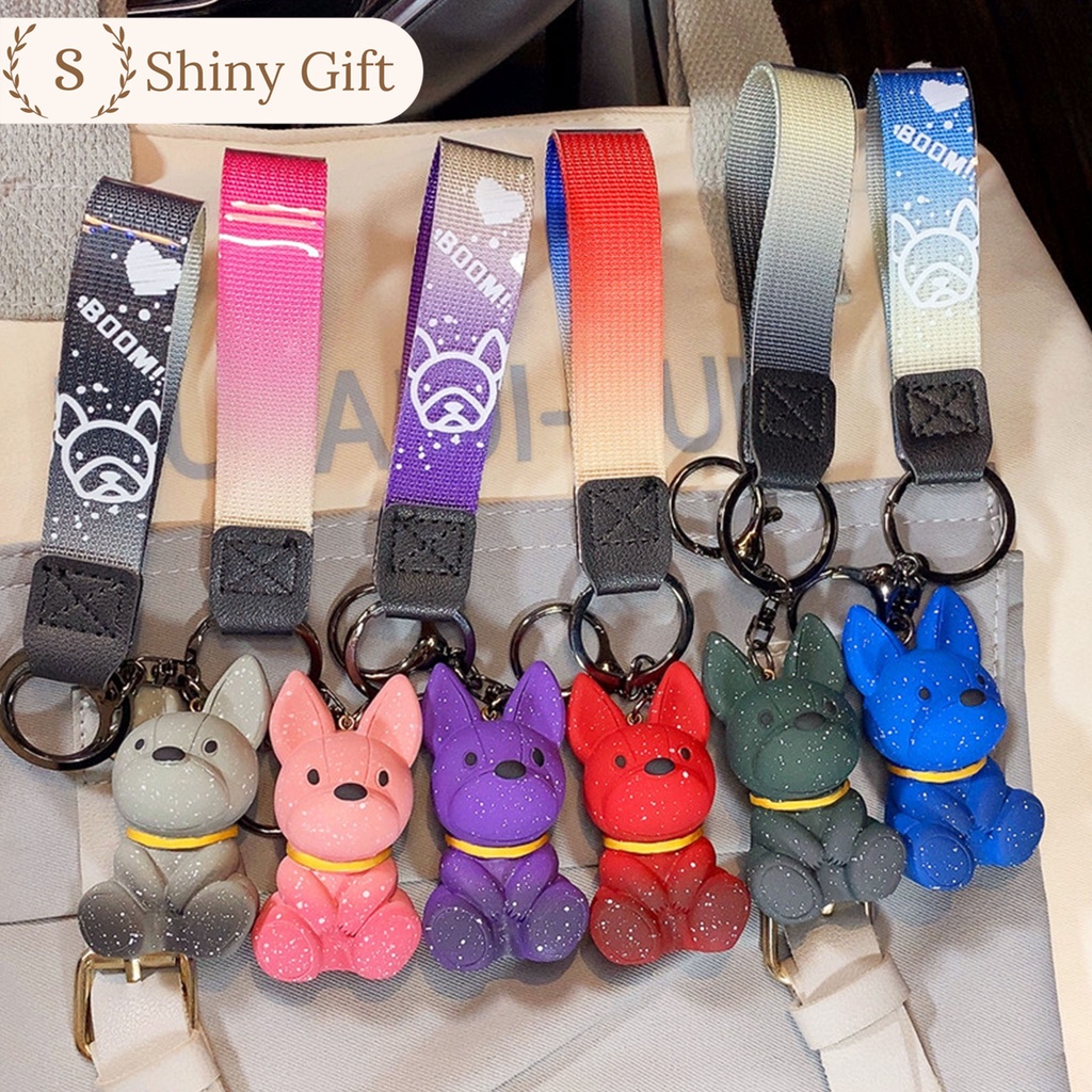 Móc khóa siêu cute hot trend bulldog đục đủ màu sắc