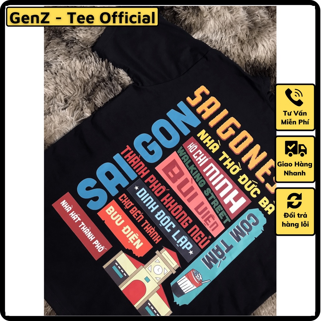 Áo Thun Local Brand Sài Gòn, Áo 63 Tỉnh Thành Nam Nữ Form Rộng Unisex Genz Cá Tính