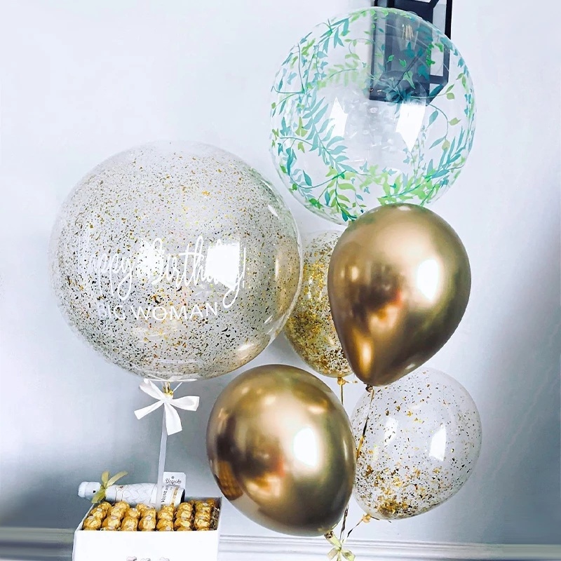Bong Bóng Trong Suốt 18 Inch Hình Trái Tim / Lá Cọ Độc Đáo Trang Trí Tiệc Cưới / Sinh Nhật / Tiệc Em Bé