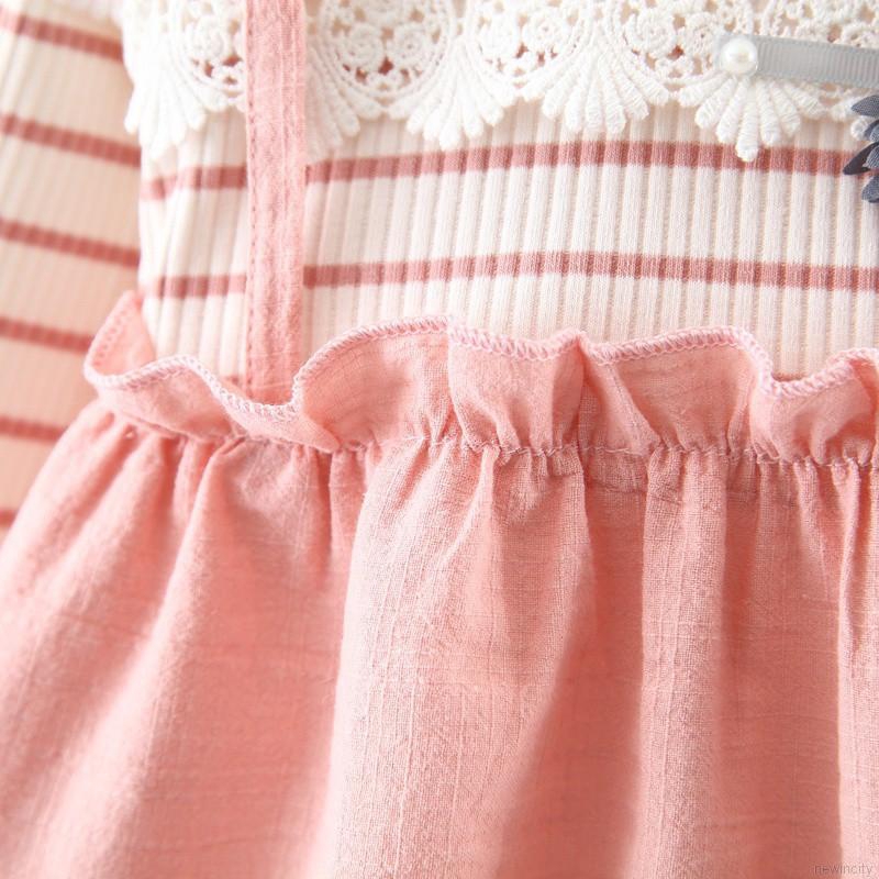 Đầm búp bê tay dài in hình mèo dễ thương cho bé gái