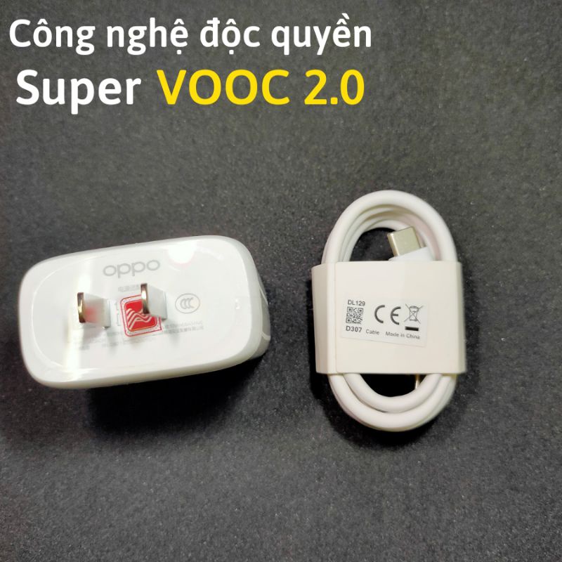 Bộ Sạc Cáp 65W SUPER VOOC 2.0 cho Oppo Find X2 - Bảo Hành 12 Tháng