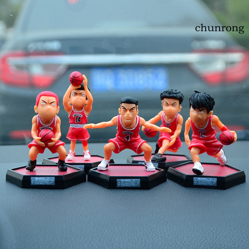 CR+5Pcs Slam Dunk Anime Figure Hanamichi Sakuragi Kaede Rukawa Model Toys Ornaments