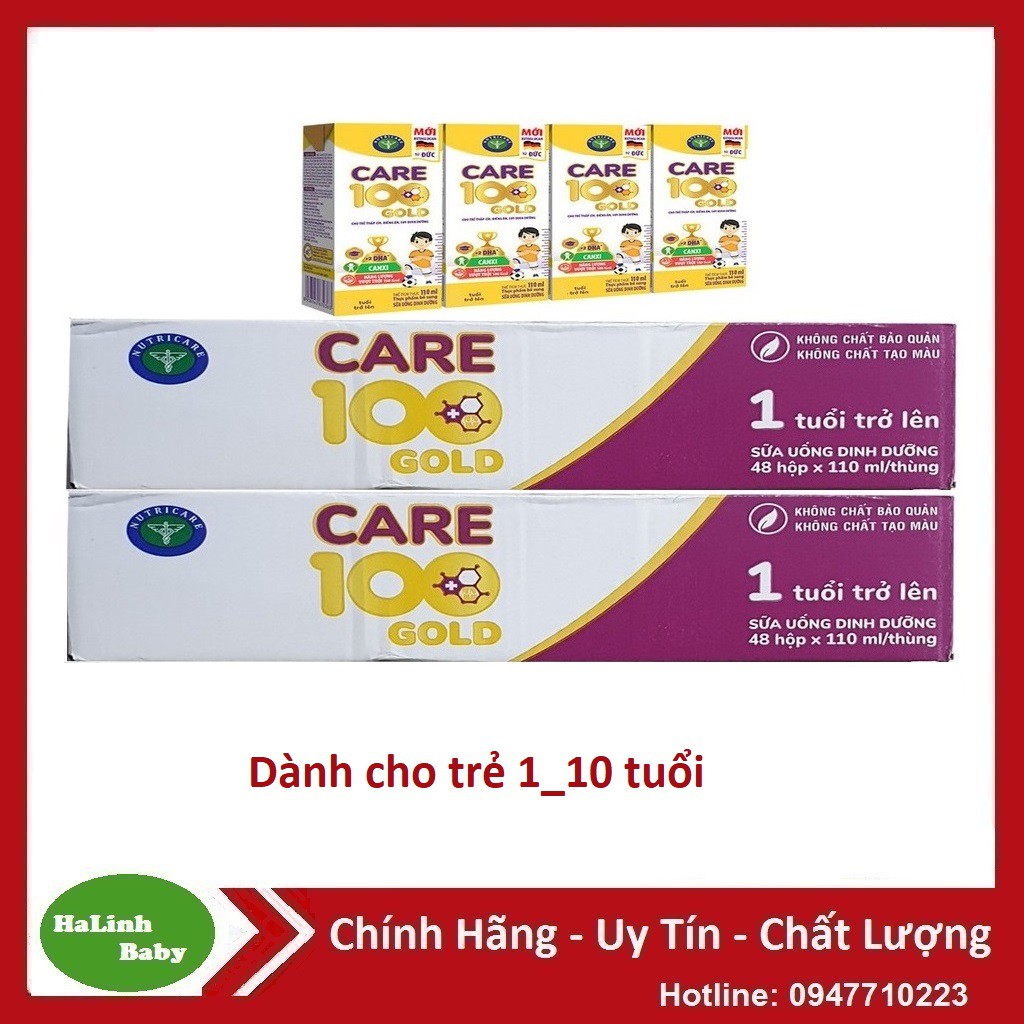  Sữa Care 100 Gold 110ml Pha Sẵn ( Thùng 12 vỉ 48 hộp )