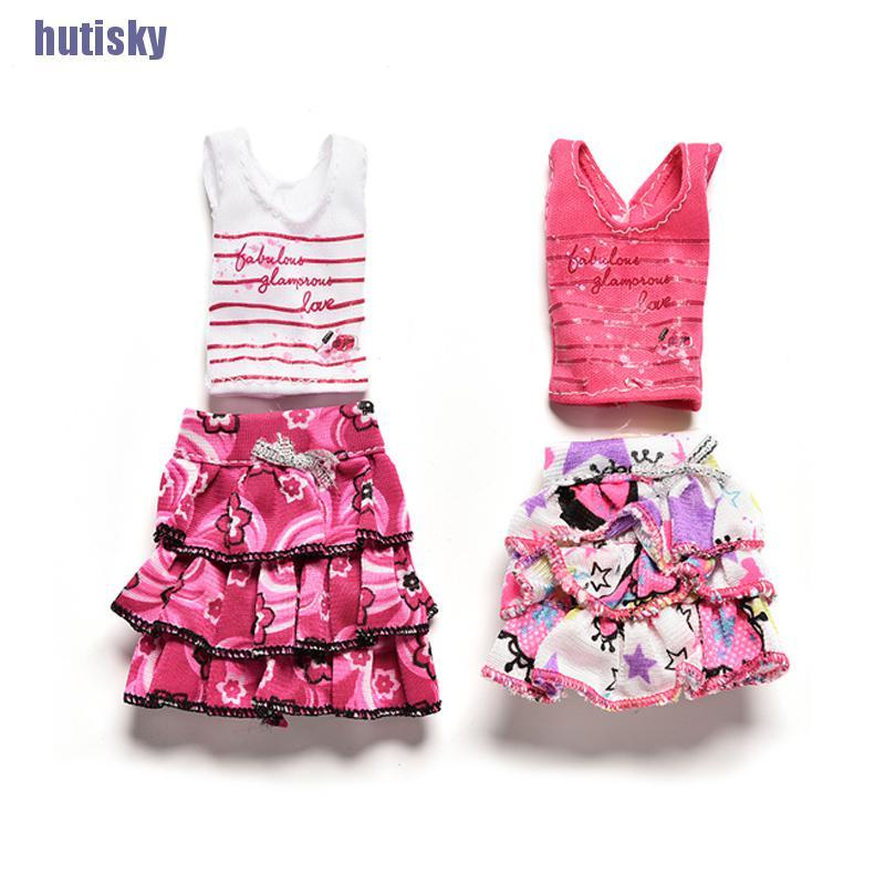 Set 2 Món Áo Thun Tay Ngắn + Chân Váy Tutu Cho Búp Bê Barbie