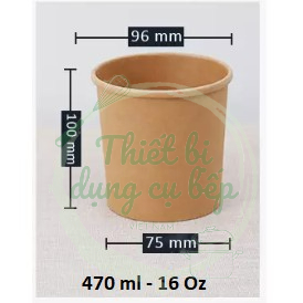 25 Tô Kraft nhỏ  240,360,550,760 ml nắp giấy và nắp nhựa, pet, ops cao cấp