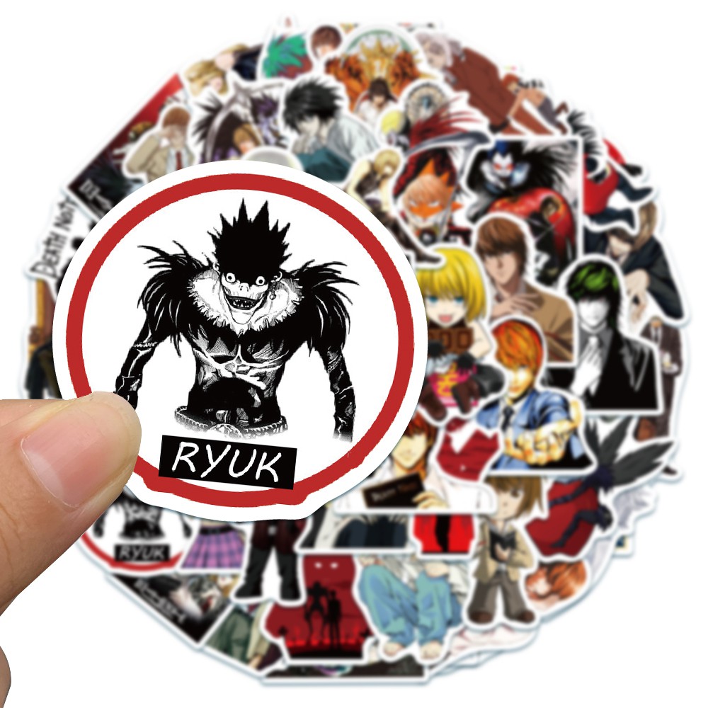 Bộ 50 Miếng Dán Hình Hoạt Hình Death Note Chống Thấm Nước