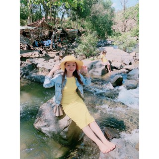 Đầm thun ôm body xẻ 1 bên