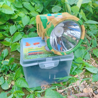 Đèn pin siêu sáng đôi đầu A3_ 50W kèm sạc và dây đeo
