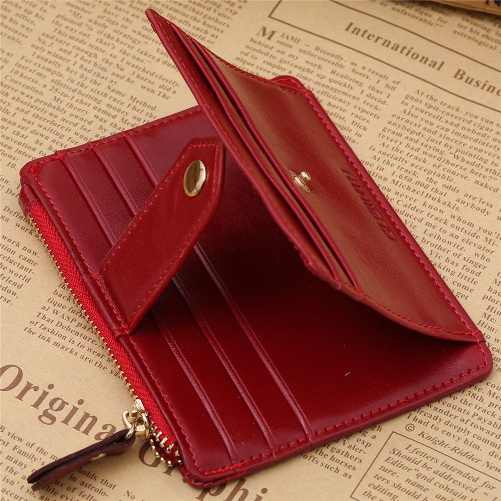 Slim Credit Card Holder Pouch PU Leather Purse Bag Lady's Wallet