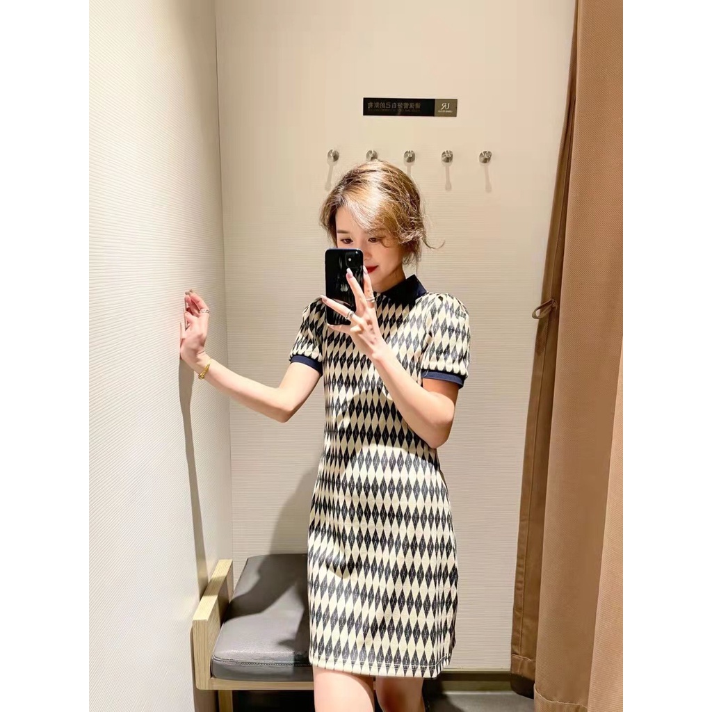 Đầm cổ polo phong cách retro thời trang hè 2022 cho nữ wu02s7ee2000