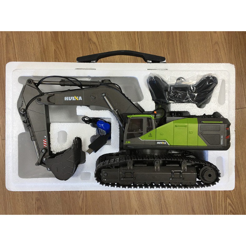 Mô hình máy xúc Huina 593 Huina 1593 RC Excavator 1/14 Model 22CH Truck 2.4G  Máy múc điều khiển từ xa hulna  Chính Hãng
