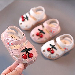 Sandal bé gái size 15-25 quả cherry da mềm