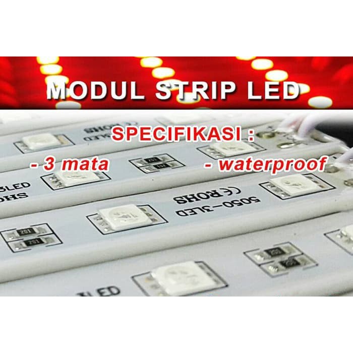 Mô Đun Đèn Led Dây Dc 12v 3 Mắt Smd 5050 Chống Thấm Nước