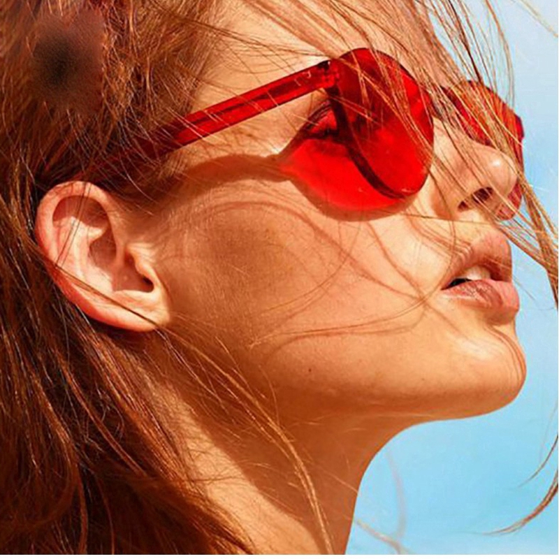 Kính Râm Tròng Trong Suốt Không Viền Kiểu Dáng Đơn Giản Thời Trang