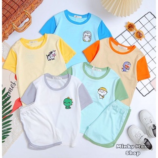 Bộ ngắn tay phối minkymom thun lạnh