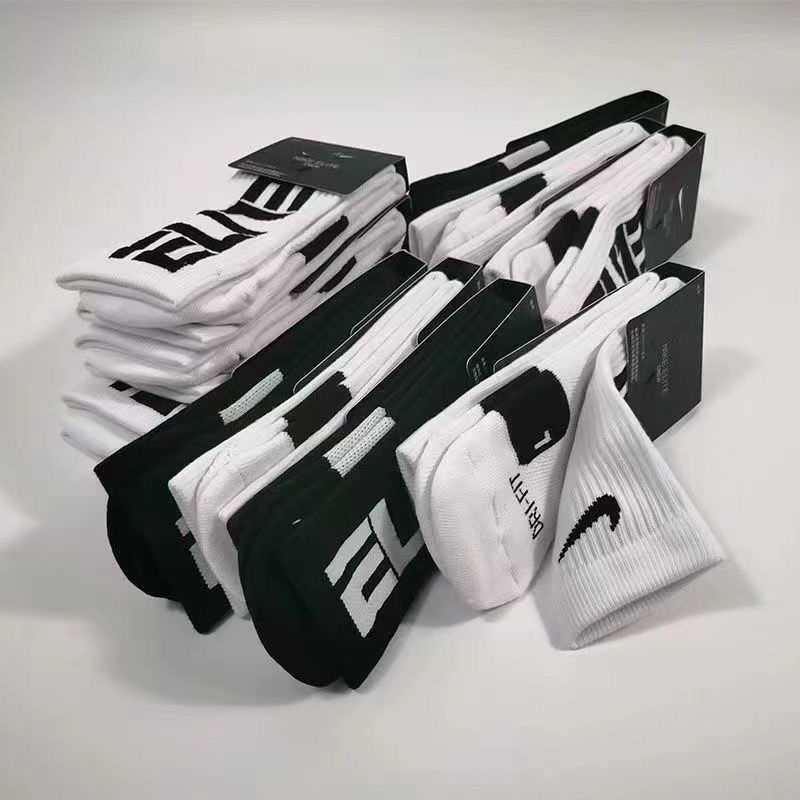 [Chĩnh Hãng] Tất thể thao Nike cao cổ Drifit Elite everyday SX 5250-105 Black/White