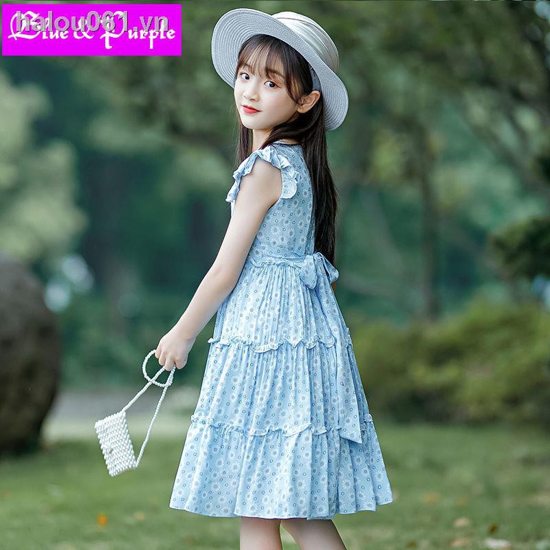 Đầm Công Chúa In Hoa Cho Bé Gái 10 Tuổi