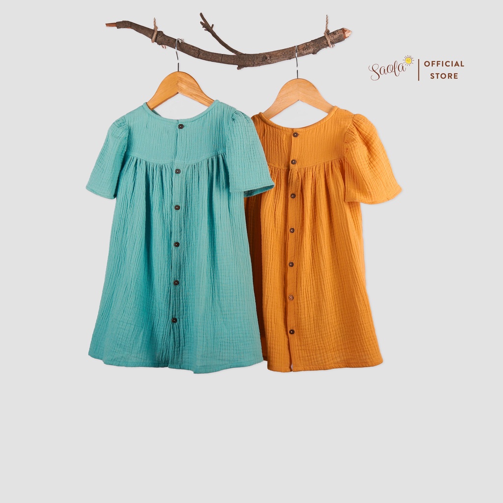 Đầm Bé Gái/ Váy Bé Gái Tay Cánh Tiên Dễ Thương Chất Liệu Muslin Thoáng Mát - FAYE DRESS - DRM004 - SAOLA KIDS CLOTHING