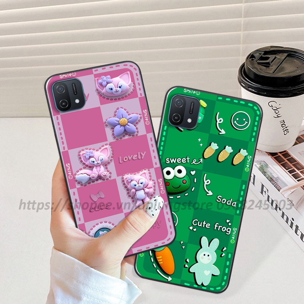 Ốp lưng oppo A16k in hình 3D gấu cute cool ngầu giả nổi.