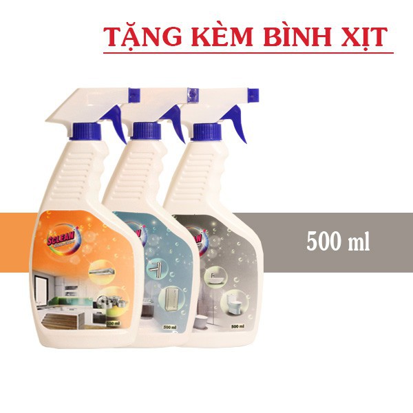 COMBO 3 CHAI SCLEAN 500ML TẶNG KÈM 3 BÌNH XỊT