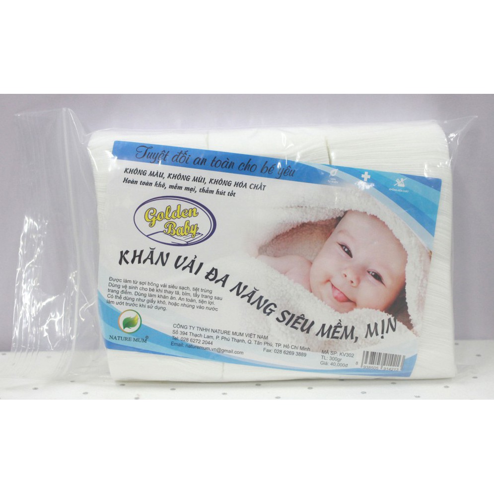 Khăn vải khô Golden Baby 300g (khoảng 280 tờ)