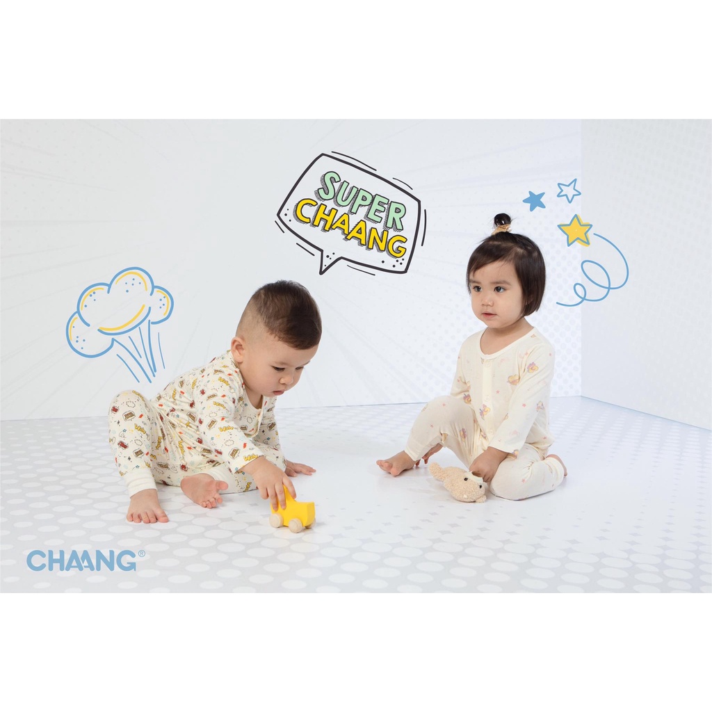 [CHÍNH HÃNG] Bộ áo dài tay quần dài cúc giữa hero super Chaang