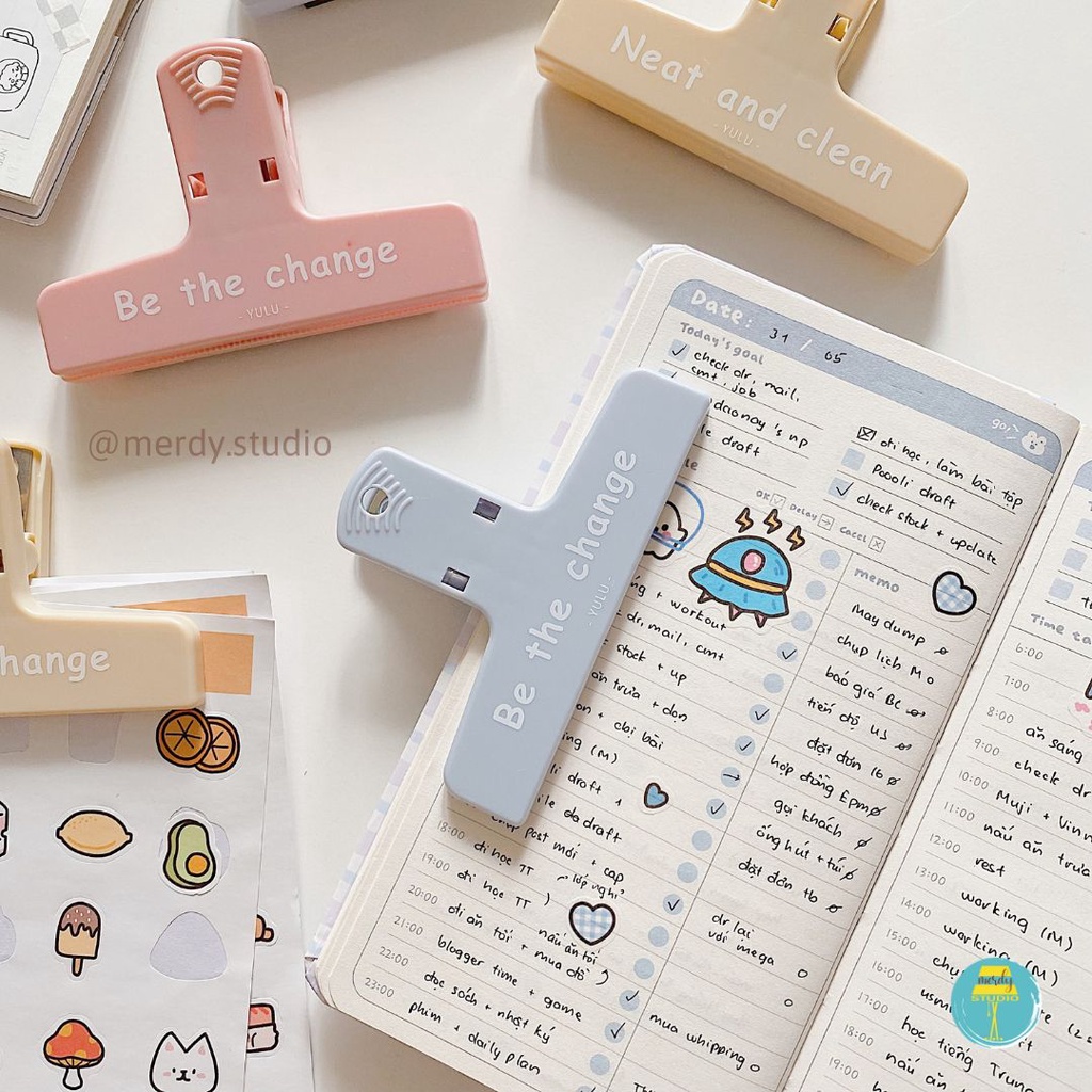 Kẹp giấy size lớn màu pastel có nam châm