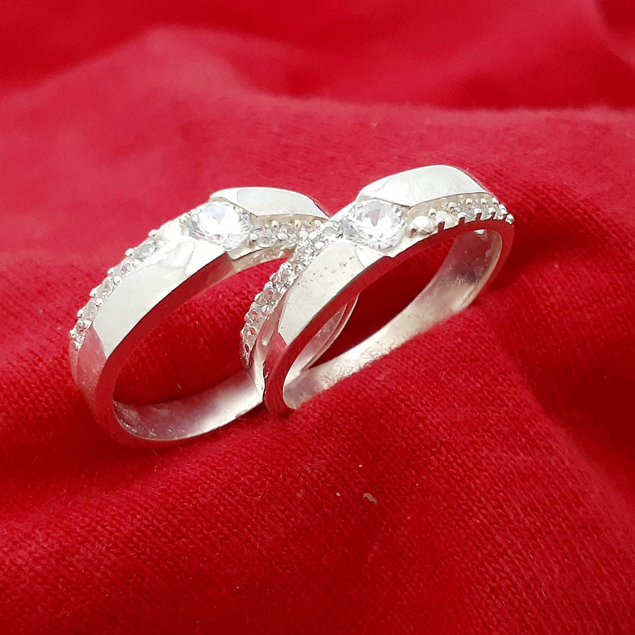 Nhẫn đôi bạc , nhẫn cặp 100% chất liệu bạc thật không xi mạ ,chỉnh size tay theo ...