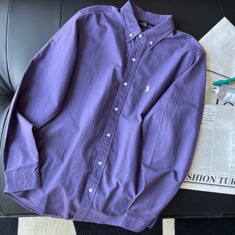 Áo khoác sơ mi nữ kiểu dáng đơn giản mẫu mới 2022 vintage Ralph Lauren chất liệu cao cấp
