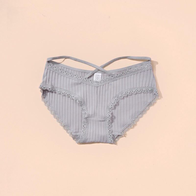 Quần Lót Nữ UNDERCOOL Gân Tăm Phối Ren Dây Đan Sexy