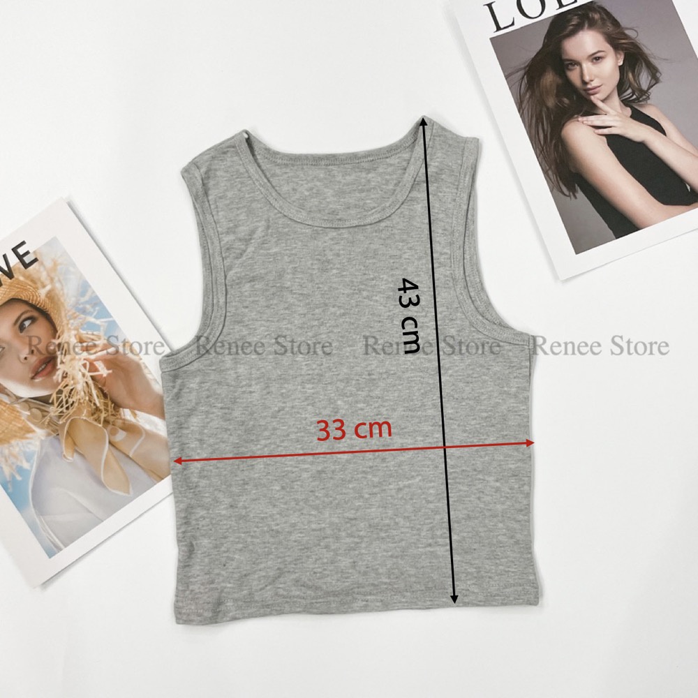 Áo ba lỗ nữ RENEE áo 3 lỗ croptop chất cotton co giãn dáng ôm phong cách thời trang - A03