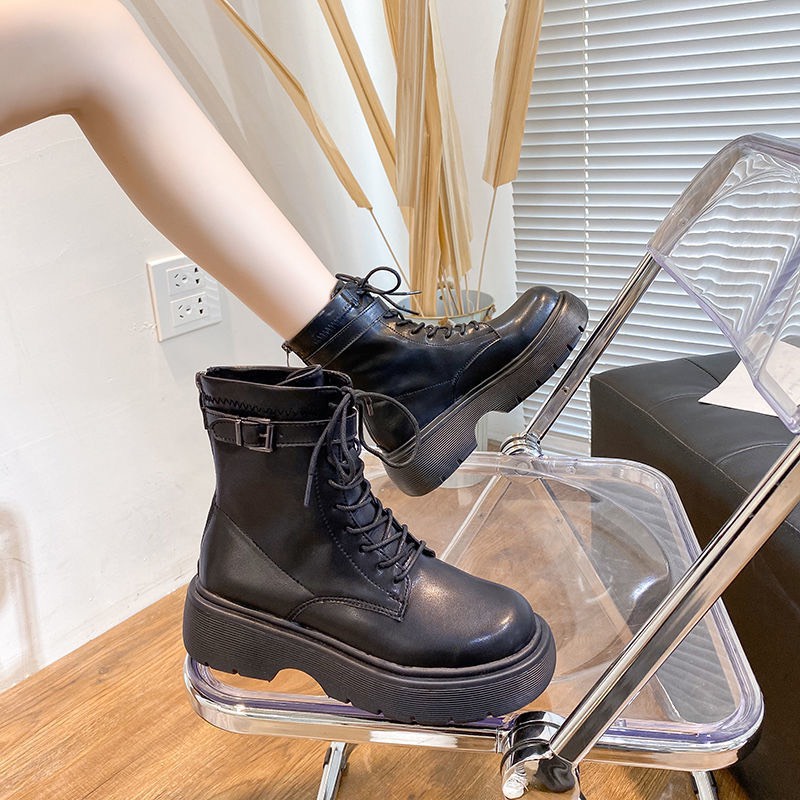 Boot cổ lửng da mềm khoá sau ullzang cao 5cm G52 | BigBuy360 - bigbuy360.vn