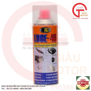 [ GIÁ SỐC] HB- Xịt bôi trơn, chống rỉ sét Thái Lan Lube 40 -GIÀU MOTOR