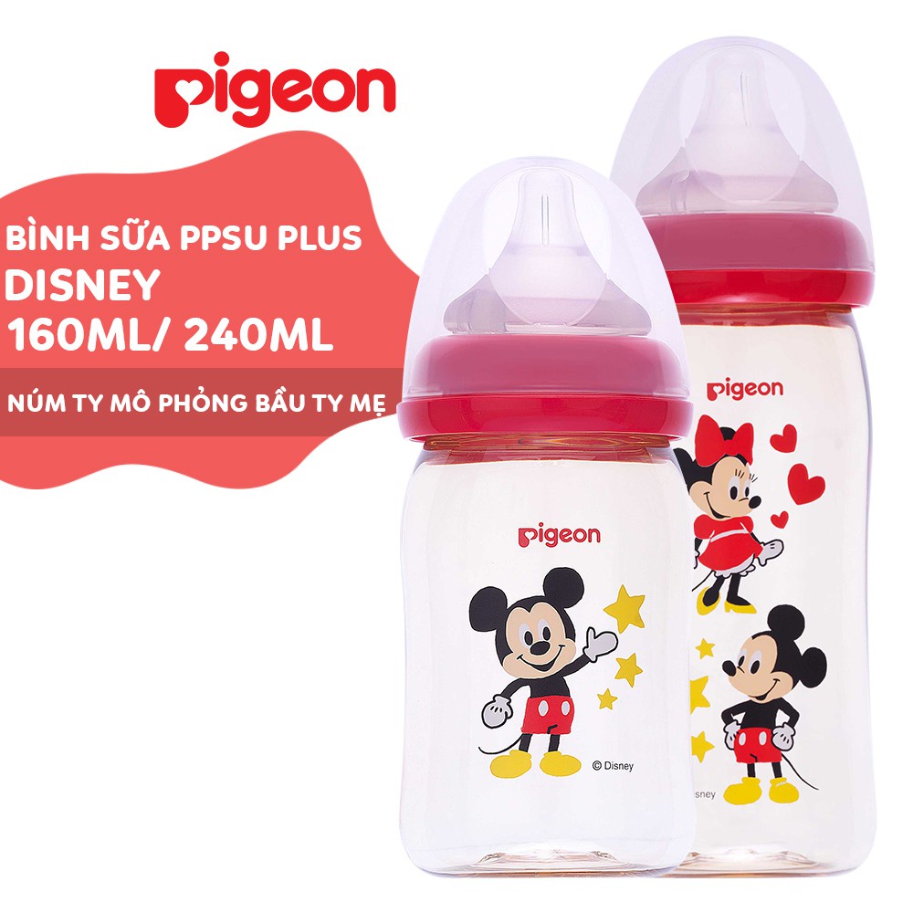 Bình Sữa Pigeon Nội Địa Nhật Cổ Rộng PPSU Cao Cấp 160ml, 240ml Homedy Kids