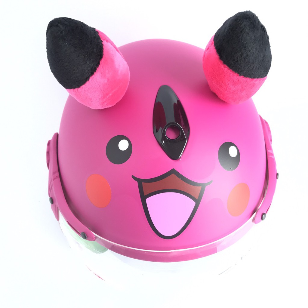 Mũ bảo hiểm trẻ em có kính V&amp;S Helmet Pikachu hồng nhám - VS103KS