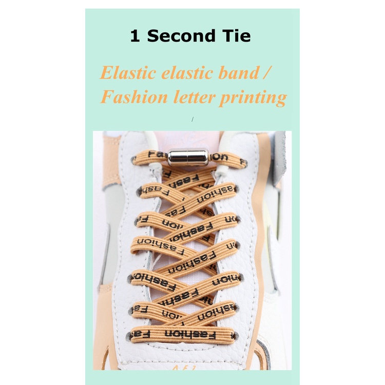 1 Cặp Dây Giày Co Giãn In Chữ Cái Không Cần Buộc Dây Giày Cho Nam Và Nữ