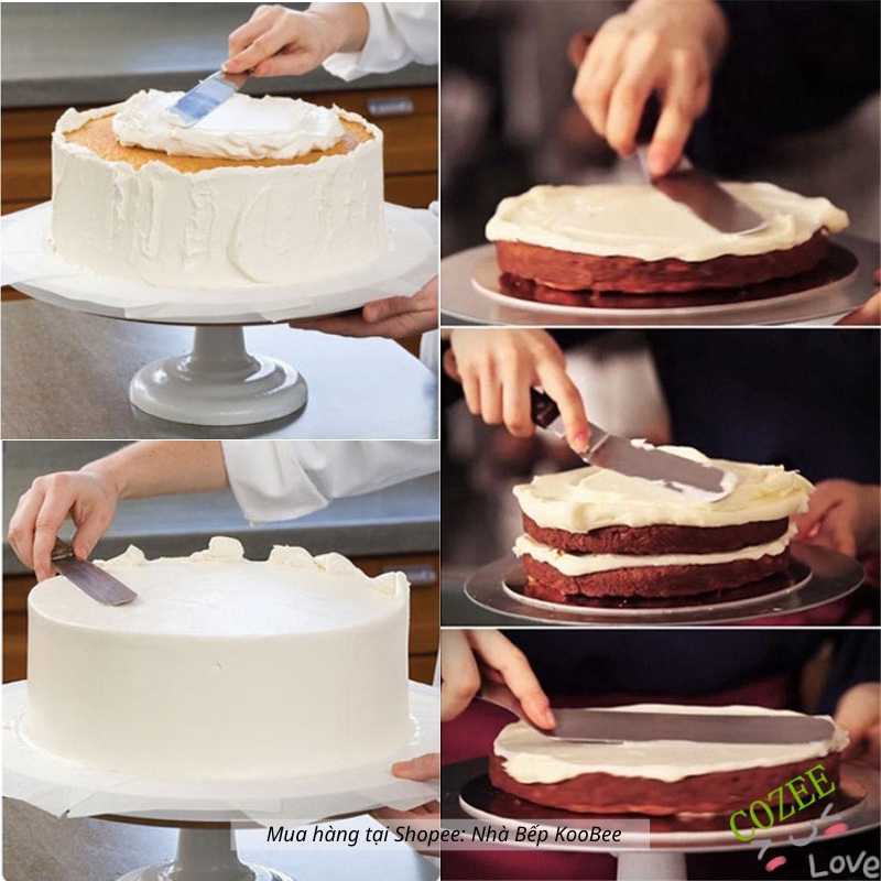Dao chà láng bánh kem cán gỗ cao cấp WECOOK - Bộ dụng cụ làm bánh trang trí bánh kem sinh nhật chuyên dụng